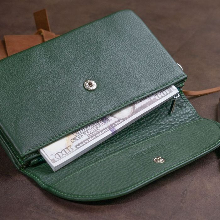 Жіночий шкіряний клатч ST Leather 19320 Зелений купити недорого в Ти Купи