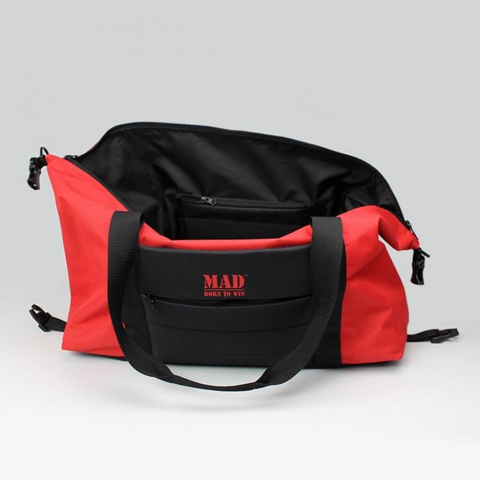 Спортивна сумка чорна з червоним MAD EASY SPIRIT купити недорого в Ти Купи