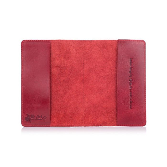 Шкіряна червона обкладинка на паспорт HiArt PC-01 Mehendi Classic Червоний купити недорого в Ти Купи