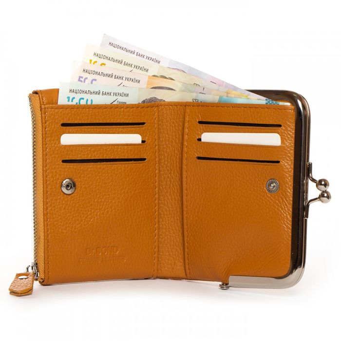 Шкіряний жіночий гаманець Classik DR. BOND WN-23-13 yellow купити недорого в Ти Купи