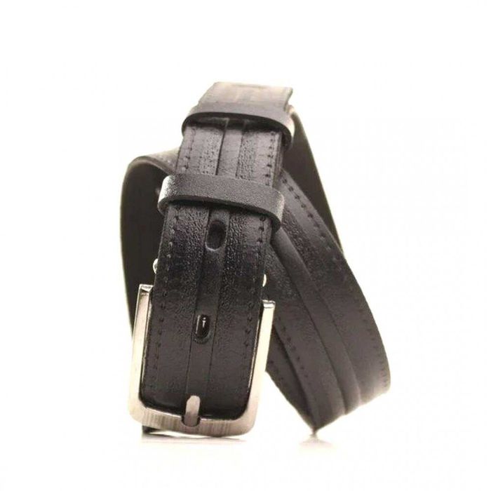 Мужской кожаный чёрный ремень Lazar L30S1W18 купить недорого в Ты Купи