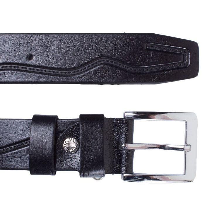 Мужской черный кожаный ремень Y.S.K. SHI4-2084-1 130 см. купить недорого в Ты Купи
