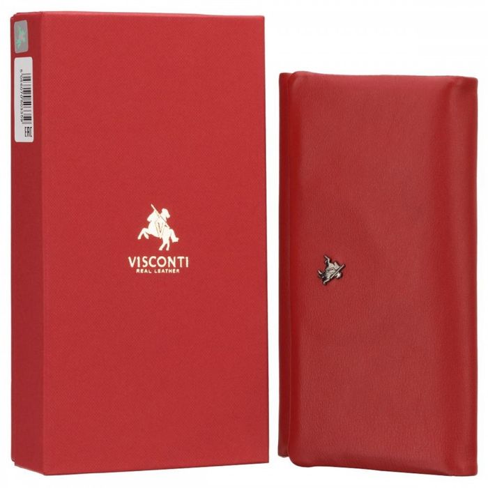 Женский кожаный кошелек Visconti CM72 Greta (Red/Rhumba) купить недорого в Ты Купи