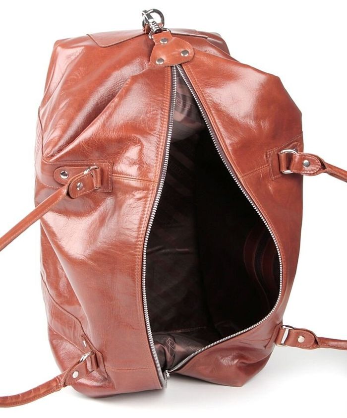 Дорожная кожаная рыжая сумка SHVIGEL 00882 купить недорого в Ты Купи