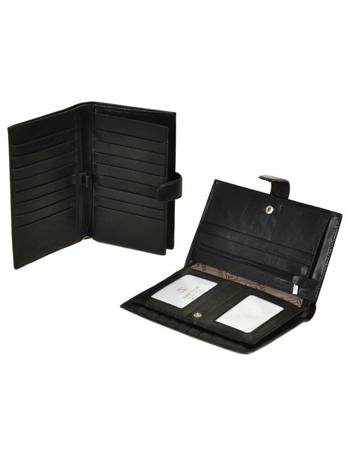 Кожаный кошелек Softina Bretton MS-40 black купить недорого в Ты Купи