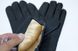 Аккуратные черные женские перчатки из натуральной кожи L