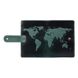 Обкладинка для паспорта зі шкіри Hi Art «World Map» PB-03S / 1 Shabby Alga Темно-зелений