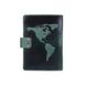 Обложка для паспорта из кожи Hi Art «World Map» PB-03S/1 Shabby Alga Темно-зеленый