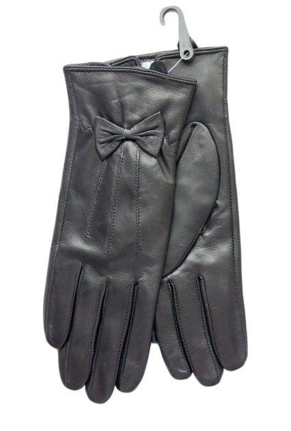 Черные стильные кожаные женские перчатки Shust Gloves купить недорого в Ты Купи