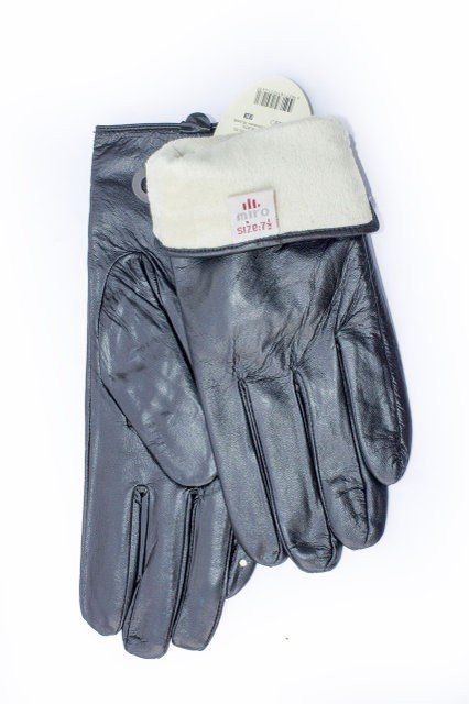 7,5 - Зимові чорні теплі жіночі рукавички з натуральної шкіри купити недорого в Ти Купи
