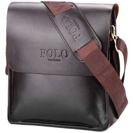 Мужская сумка POLO VICUNA (8801-2-BR) тёмно-коричневая купить недорого в Ты Купи