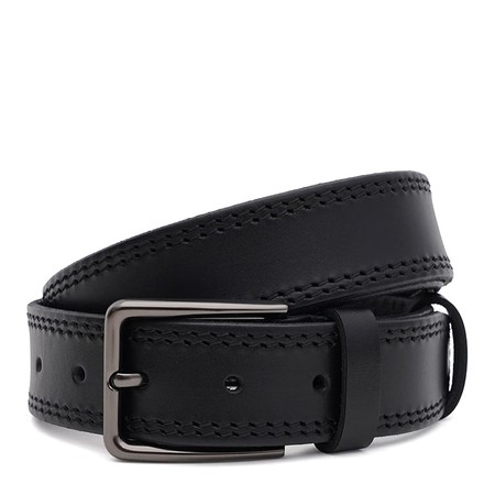 Чоловічий шкіряний ремінь Borsa Leather 150v1fx74-black купити недорого в Ти Купи