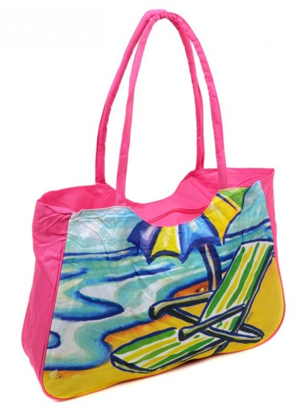 Женская розовая пляжная сумка Podium /1328 pink купить недорого в Ты Купи