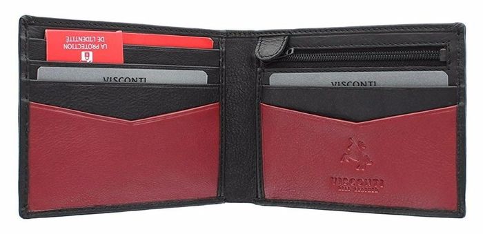 Мужской бумажник Visconti VSL20 (Black/Red) с защитой RFID купить недорого в Ты Купи