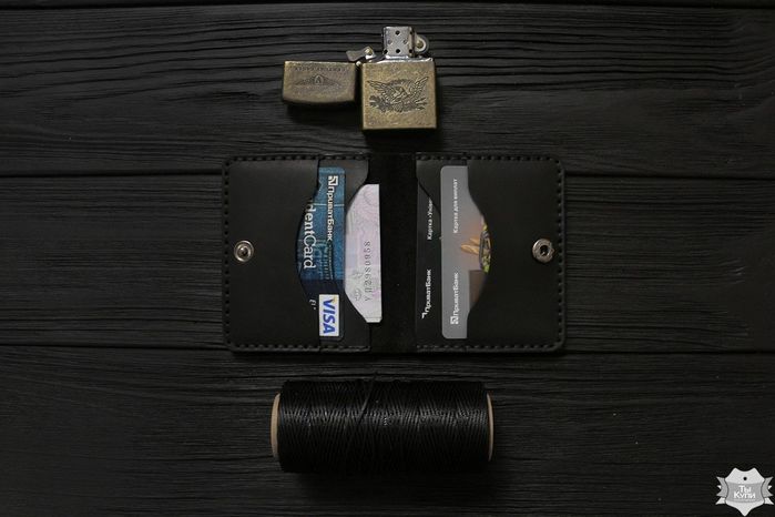 Мужской кожаный бумажник ручной работы VOILE vl-mw3-blk купить недорого в Ты Купи