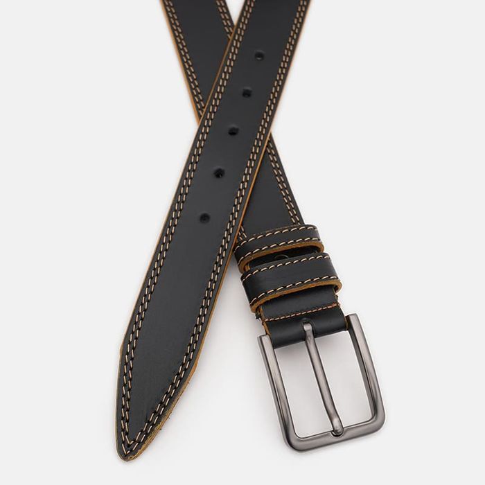 Мужской кожаный ремень Borsa Leather 125v1fx105-black купить недорого в Ты Купи