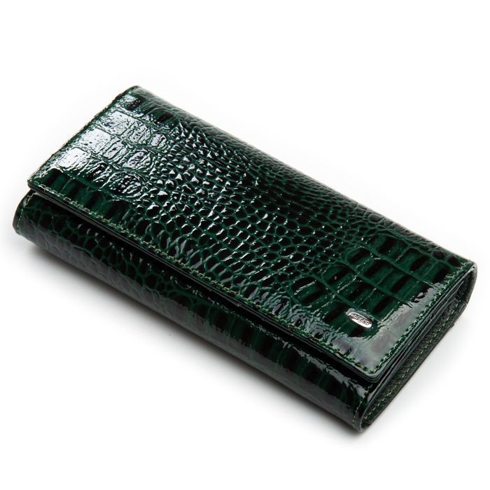 Женский лаковый кожаный кошелек PE DR. BOND PEW1-V green купить недорого в Ты Купи
