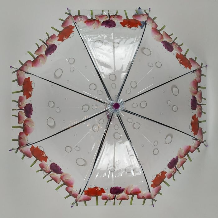 Зонт-трость полуавтомат Feeling rain Прозрачный (1315-3) купить недорого в Ты Купи