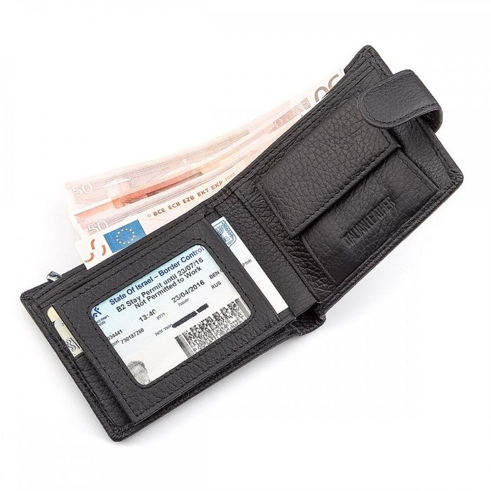 Чоловічий шкіряний гаманець ST Leather 18316 (ST114) Чорний купити недорого в Ти Купи