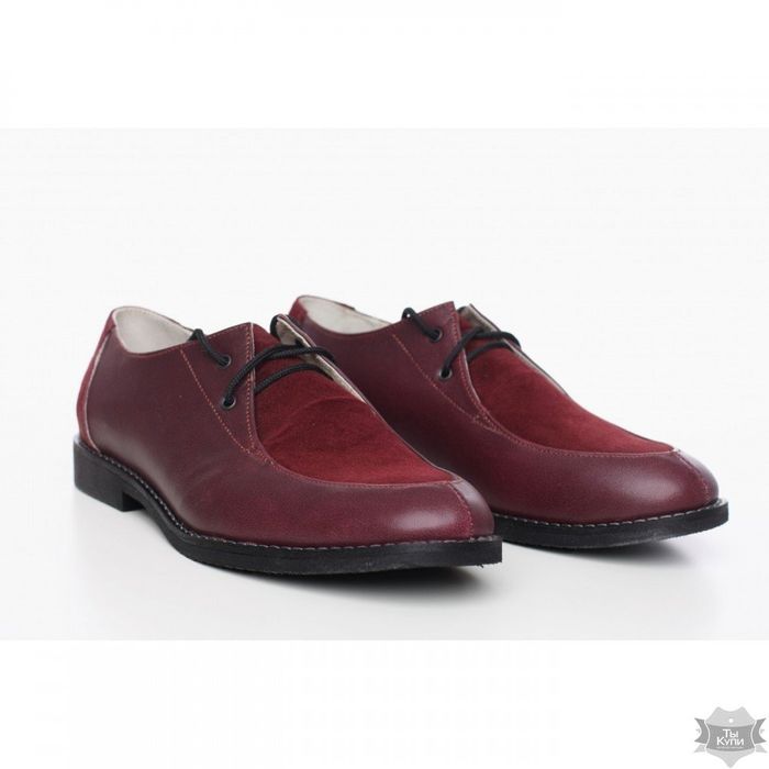 Женские кожаные туфли бордового цвета Villomi 857-01b купить недорого в Ты Купи