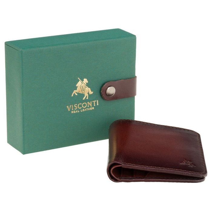 Кожаный мужской кошелек Visconti AT56 David c RFID (Burnish Tan) купить недорого в Ты Купи