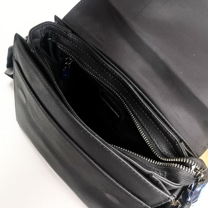 Чоловіча шкіряна сумка через плече BRETTON 407-126 black купити недорого в Ти Купи