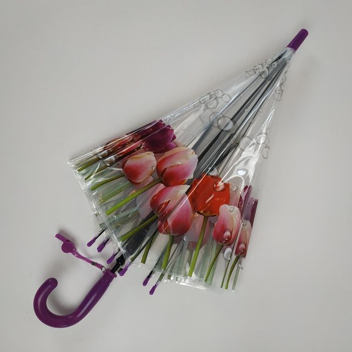 Зонт-трость полуавтомат Feeling rain Прозрачный (1315-3) купить недорого в Ты Купи