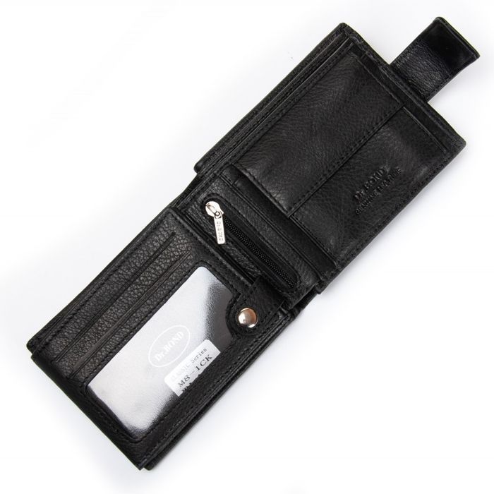 Мужской кожаный кошелек DR. BOND M8-1CK black купить недорого в Ты Купи