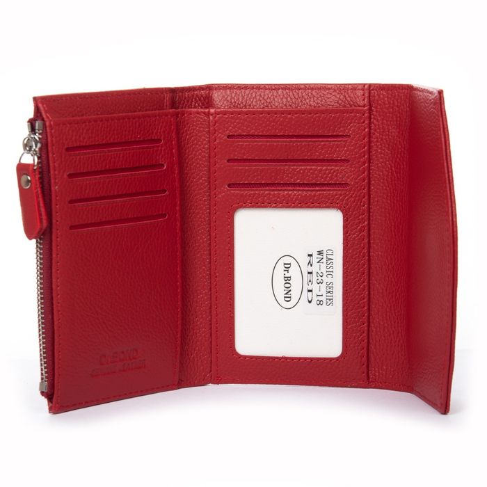Женский кожаный кошелек Classik DR. BOND WN-23-18 red купить недорого в Ты Купи