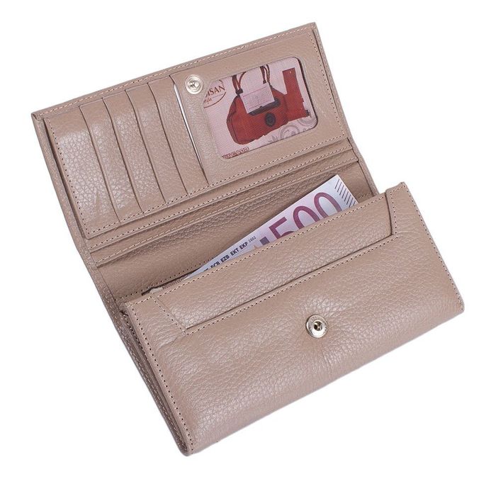 Жіночий шкіряний бежевий гаманець DESISAN SHI057-283 купити недорого в Ти Купи