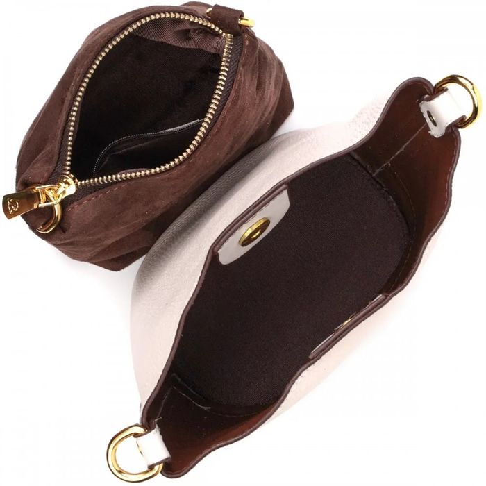 Молодежная женская кожаная сумка с косметичкой Vintage 22365 купить недорого в Ты Купи