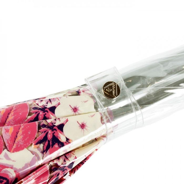 Женский механический зонт-трость Fulton Birdcage-2 L042 Crimson Floret (Багровый Цветочек) купить недорого в Ты Купи