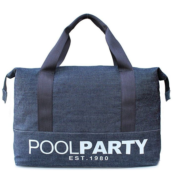 Женская коттоновая сумка Poolparty синий джинс купить недорого в Ты Купи