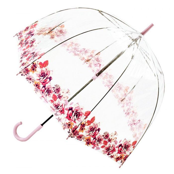 Женский механический зонт-трость Fulton Birdcage-2 L042 Crimson Floret (Багровый Цветочек) купить недорого в Ты Купи