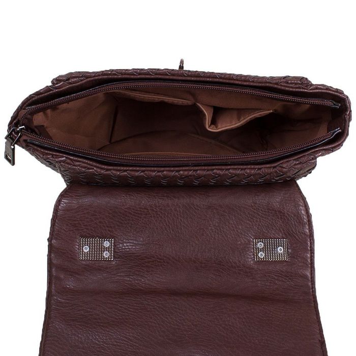 Жіноча коричнева повсякденна сумка з якісного шкірозамінника ANNA & LI купити недорого в Ти Купи