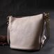 Молодіжна жіноча шкіряна сумка з косметичкою Vintage 22365, Білий