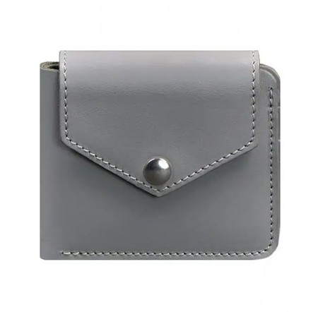 Жіночий шкіряний гаманець 4.2 на сірій BN-PM-4-2-тіньовій кнопці купити недорого в Ти Купи