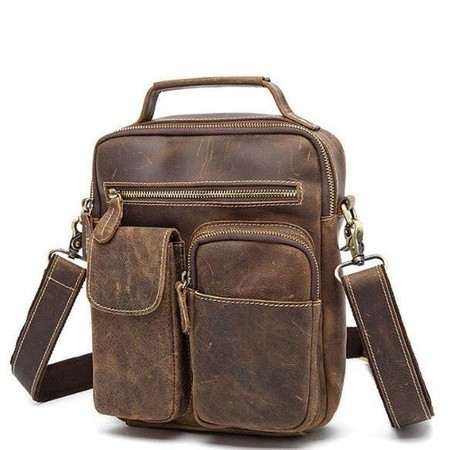 Чоловіча шкіряна сумка Vintage 14692 Коричневий купити недорого в Ти Купи