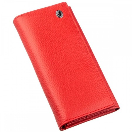 Жіночий червоний гаманець з натуральної шкіри ST Leather 18858 Червоний купити недорого в Ти Купи