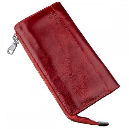 Червоний жіночий шкіряний гаманець SHVIGEL 16185 купити недорого в Ти Купи
