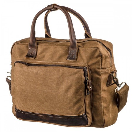 Чоловіча коричнева текстильна сумка для ноутбука Vintage 20118 купити недорого в Ти Купи