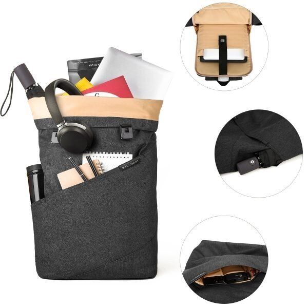 Чоловічий рюкзак для ноутбука 15.6 "BAGSMART (BM0140006A001) чорний купити недорого в Ти Купи