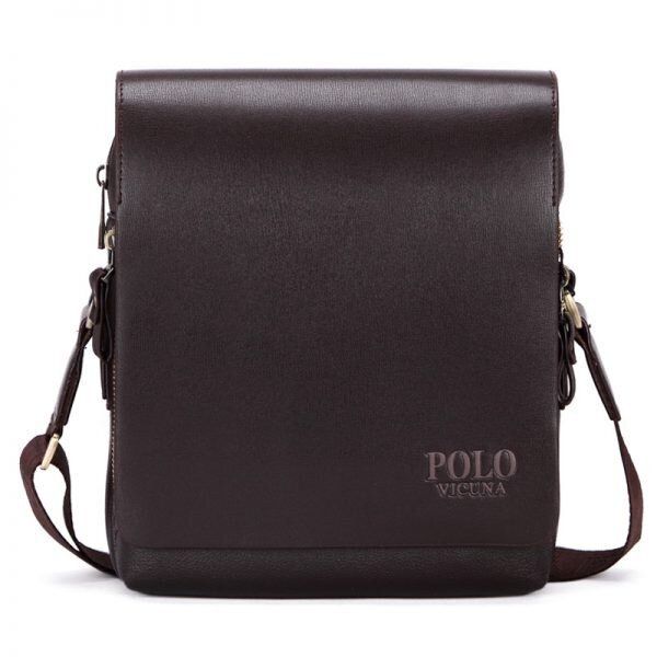 Мужская сумка POLO VICUNA (8802-2-BR) тёмно-коричневая купить недорого в Ты Купи