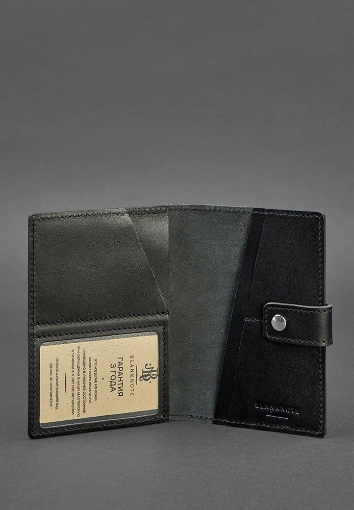 Шкіряна обкладинка для паспорта BlankNote 5.0 (з віконцем) чорна BN-OP-5-G купити недорого в Ти Купи