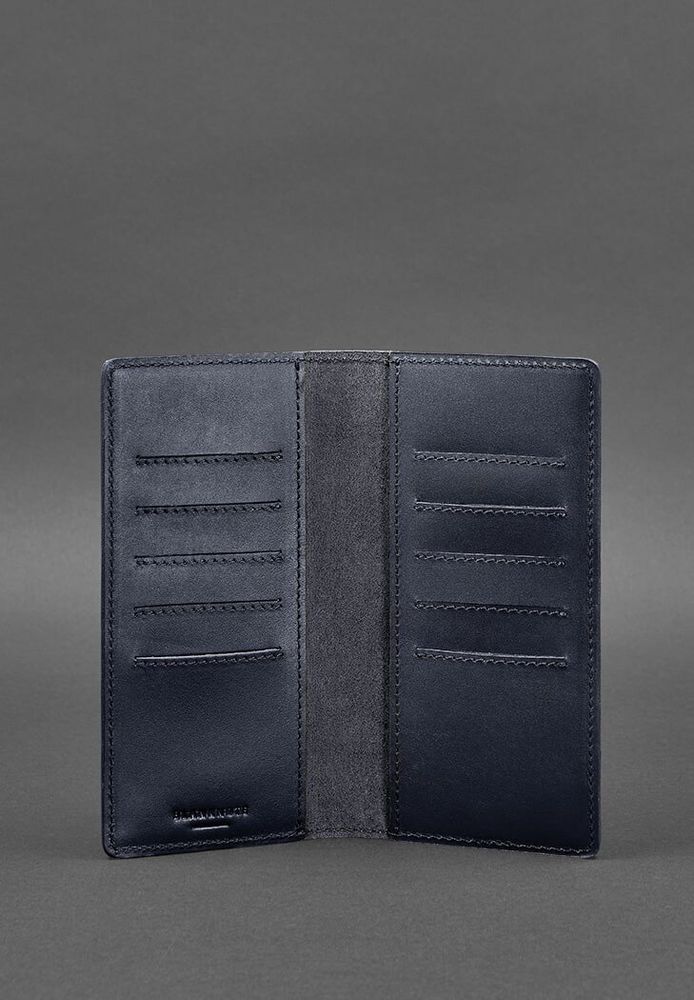 Шкіряне портмоне-купюрник BlankNote 11.0 темно-синє Краст BN-PM-11-NAVY-BLUE купити недорого в Ти Купи