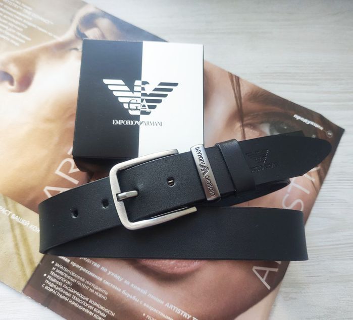 Чоловічий подарунковий набір годинник, шкіряний ремінь та гаманець black/silver купити недорого в Ти Купи