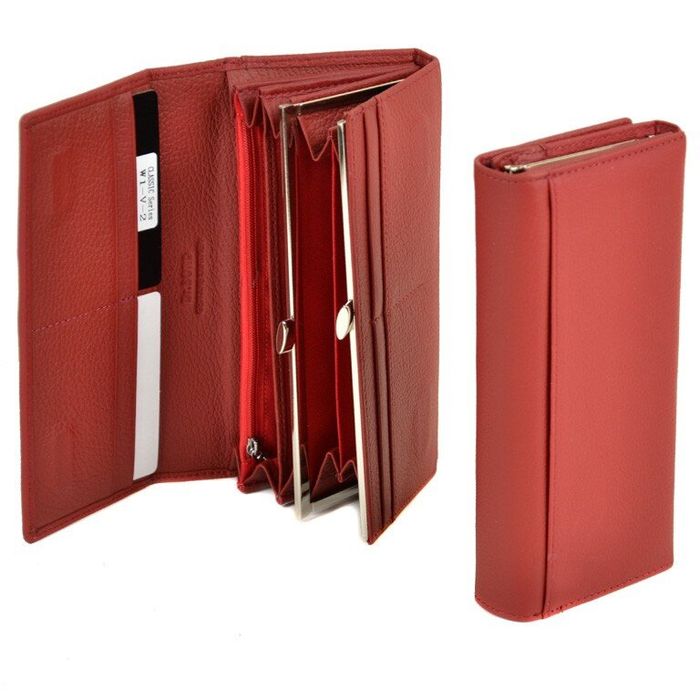 Кожаный кошелек Classik DR. BOND W1-V-2 red купить недорого в Ты Купи