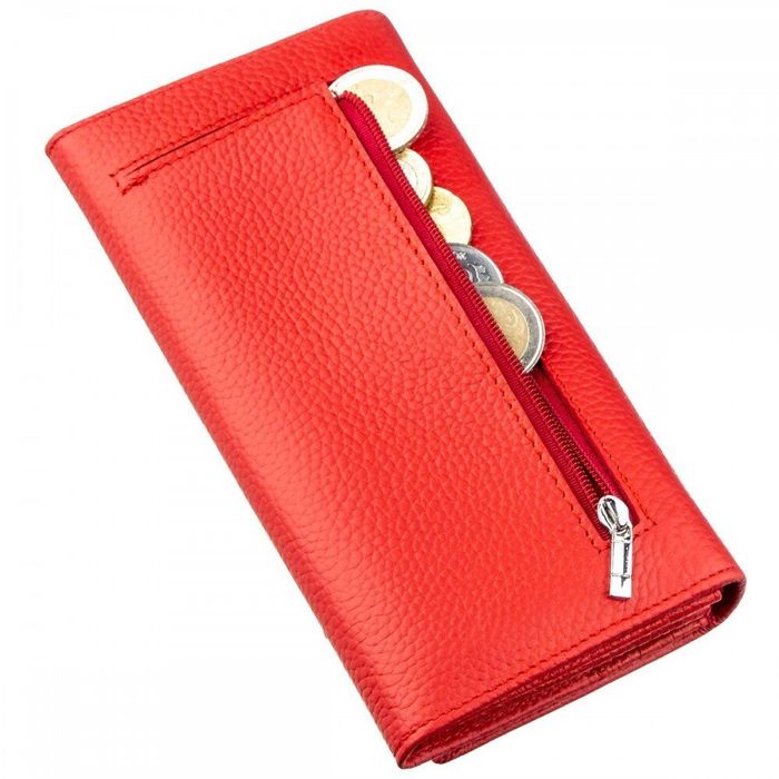 Женский красный кошелёк из натуральной кожи ST Leather 18858 Красный купить недорого в Ты Купи