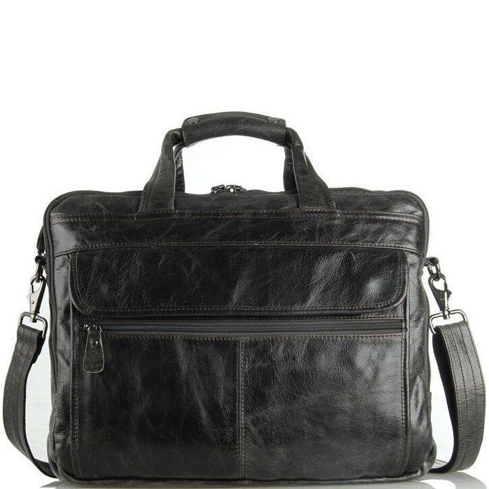 Чоловіча шкіряна сумка Vintage 14364 Темно-сірий купити недорого в Ти Купи