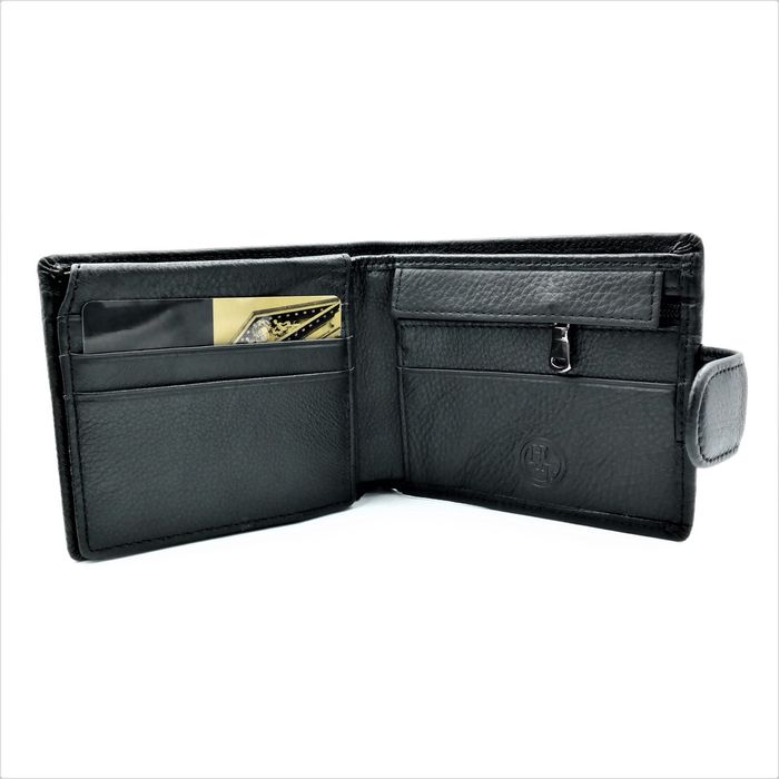 Чоловічий шкіряний гаманець Weatro 12 х 9 х 2,5 см Чорний wtro-nw-163-ND16A-04 купити недорого в Ти Купи
